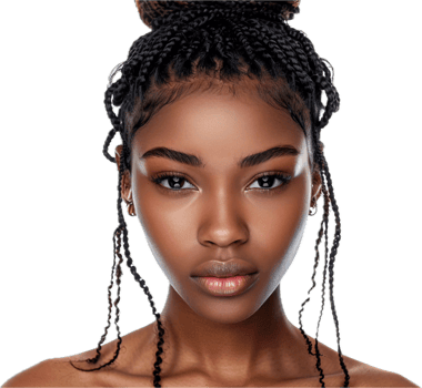 AI generated Serene Beauty with Braided Hair and Subtle Makeup png