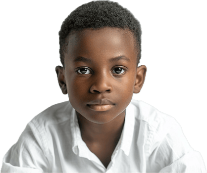 AI generated Smiling Young Boy in Colorful Plaid Shirt png
