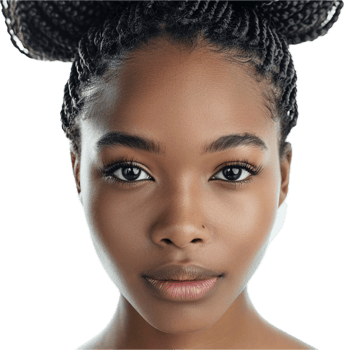 AI generated Serene Beauty with Braided Hair and Subtle Makeup png