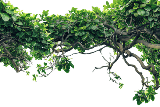 AI generated Lush Green Leaves Frame png