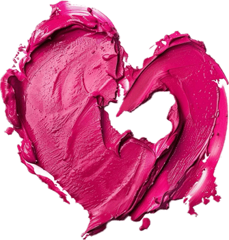 AI generated Pink Lipstick Shaped Heart png
