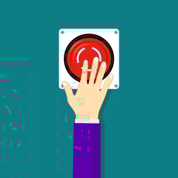 Press the red emergency button. Emergency stop button vector