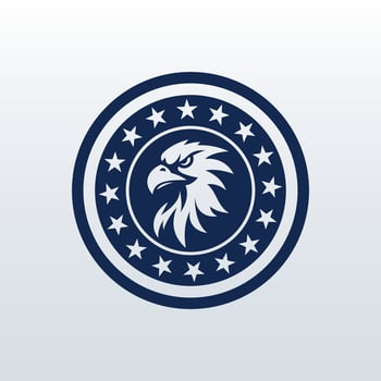 Iconic eagle emblem logo design template vector