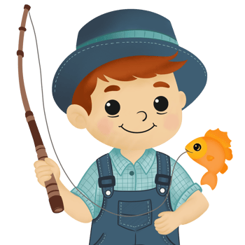 Fisherman with a Golden Fish png