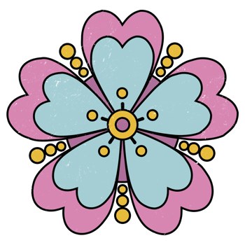 Retro Style Cute Hippie Flower png