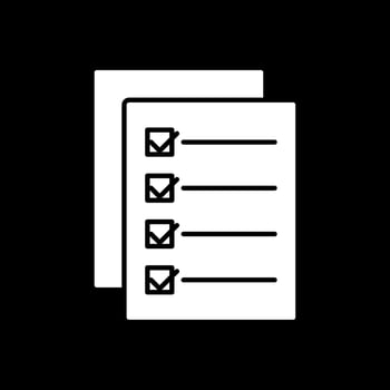 Document Glyph Inverted Icon vector