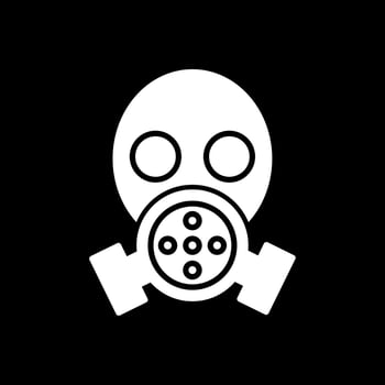 Gas Mask Glyph Inverted Icon vector