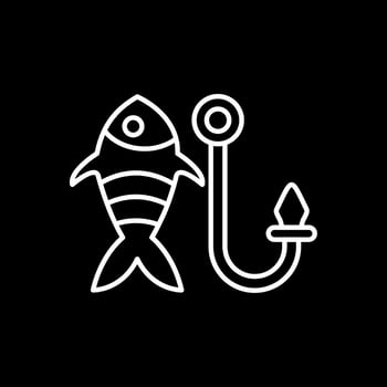 Fishhook Line Inverted Icon vector