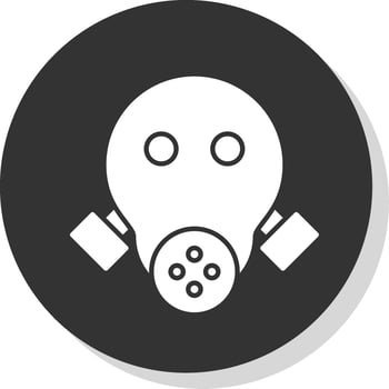 Gas Mask Glyph Grey Circle  Icon vector