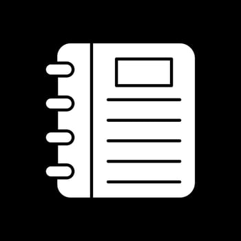 Note Book Glyph Inverted Icon vector