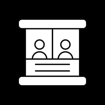 Ticket Box Glyph Inverted Icon vector