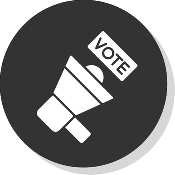 Campaign Glyph Grey Circle Icon vector