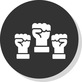 Protest Glyph Grey Circle Icon vector