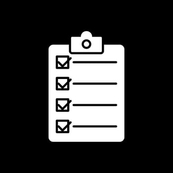 Checklist Glyph Inverted Icon vector