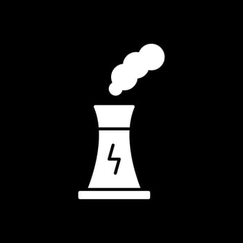 Pollution Glyph Inverted Icon vector