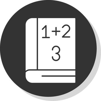 Math Book Glyph Grey Circle Icon vector