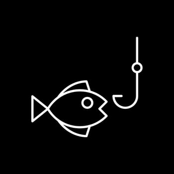 Fishing Line Inverted Icon vector