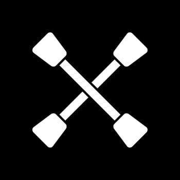 Paddles Glyph Inverted Icon vector
