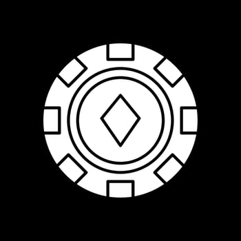 Poker Chip Glyph Inverted Icon vector