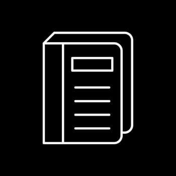 Book Cover Line Inverted Icon vector