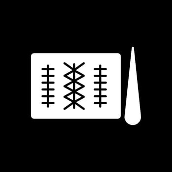Stitches Glyph Inverted Icon vector