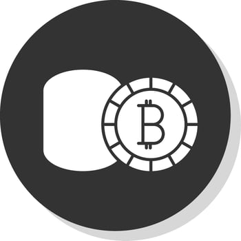 Bitcoin Glyph Grey Circle Icon vector