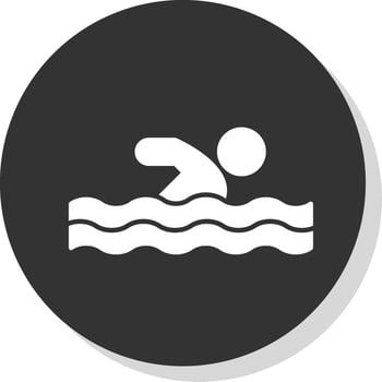Swimming Glyph Grey Circle  Icon vector