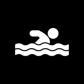 Swimming Glyph Inverted Icon vector