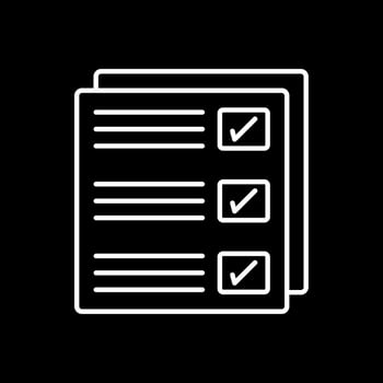 Checklist Line Inverted Icon vector