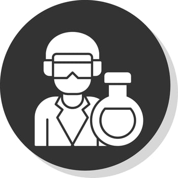 Chemist Glyph Grey Circle Icon vector