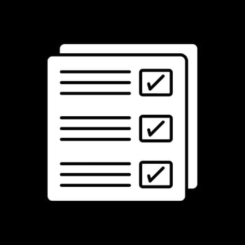 Checklist Glyph Inverted Icon vector