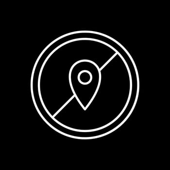 Avoid Line Inverted Icon vector