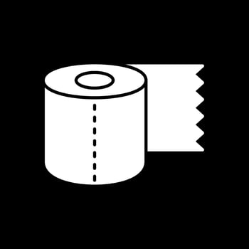 Toilet Paper Glyph Inverted Icon vector