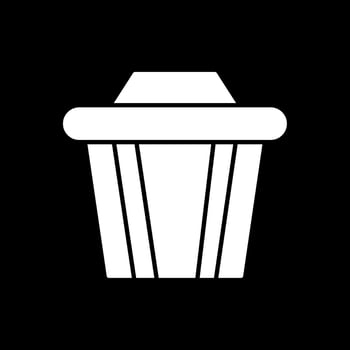 Recycle Bin Glyph Inverted Icon vector