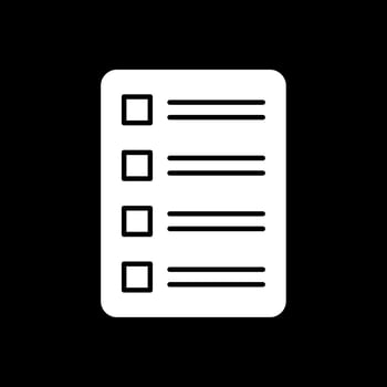 Task List Glyph Inverted Icon vector