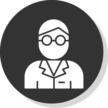 scientist Glyph Grey Circle Icon vector