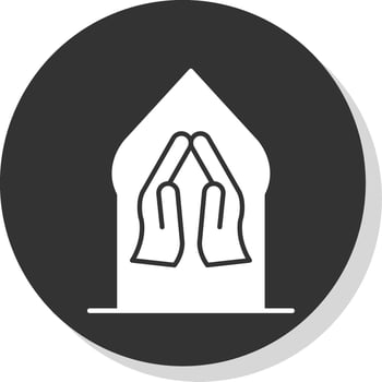 Pray Glyph Grey Circle Icon vector