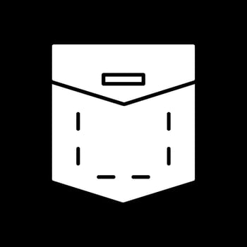 Pocket Glyph Inverted Icon vector
