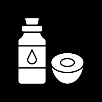 Coconut Oil Glyph Inverted Icon vector