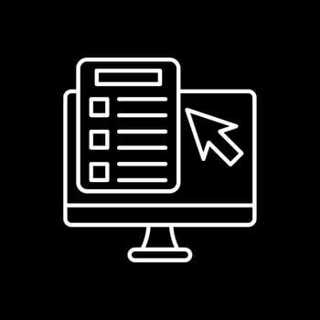 Online Test Line Inverted Icon vector