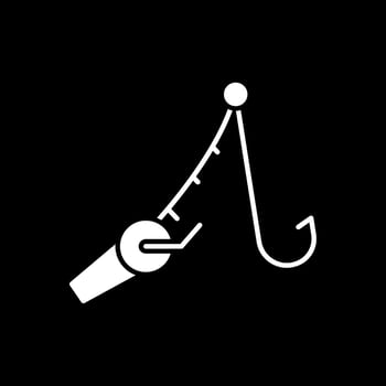 Fishing Glyph Inverted Icon vector