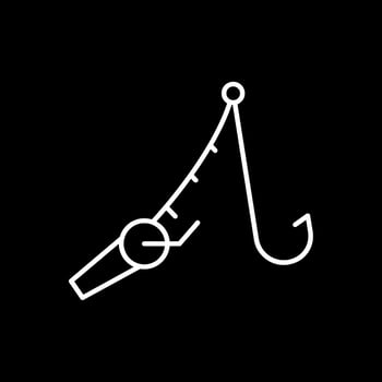 Fishing Line Inverted Icon vector