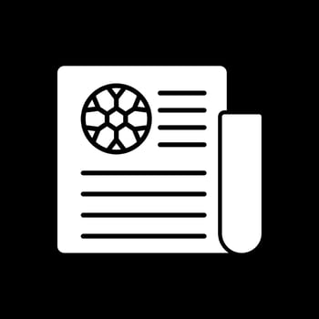 Football News Glyph Inverted Icon vector