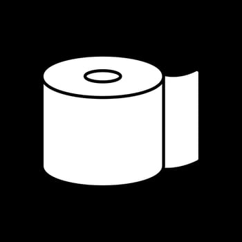 Toilet Paper Glyph Inverted Icon vector