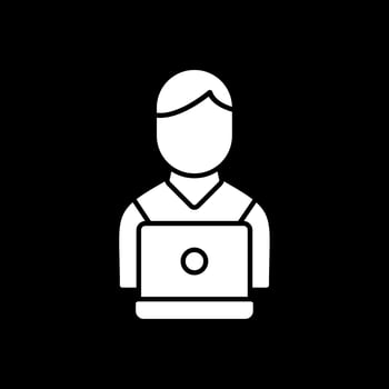 Working Glyph Inverted Icon vector