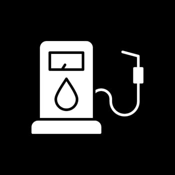 Gas Pump Glyph Inverted Icon vector