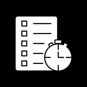 Track Of Time Glyph Inverted Icon vector