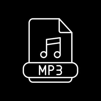Mp3 Line Inverted Icon vector