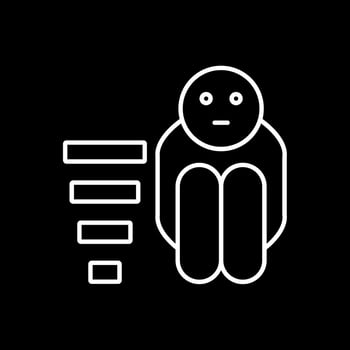 Poor Line Inverted Icon vector