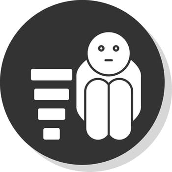 Poor Glyph Grey Circle Icon vector